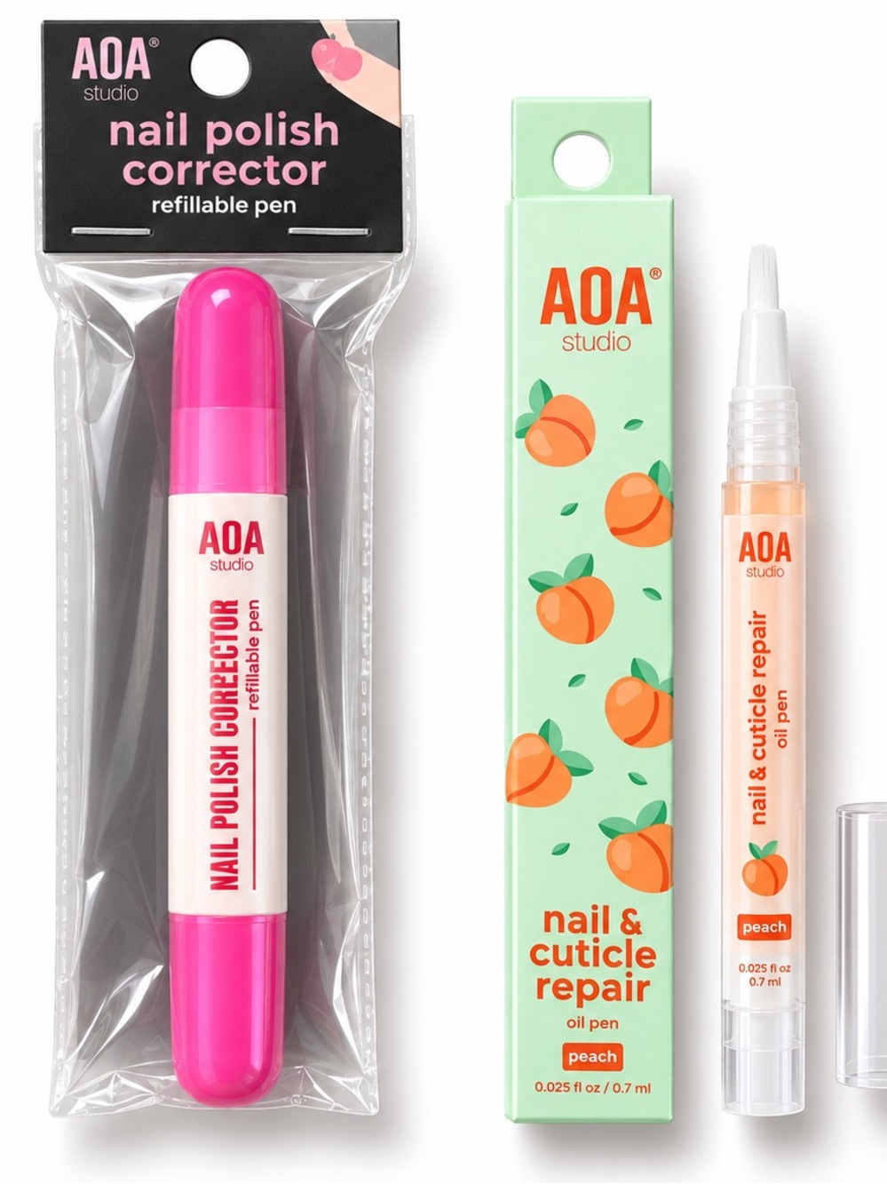 Corrector Pen and Peach Cuticle Oil